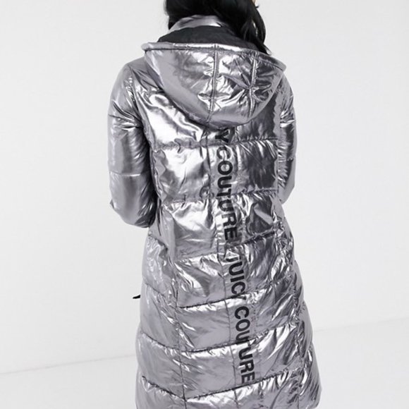 NWT Juicy Couture Longline Padded Logo Jacket - Picture 2 of 3